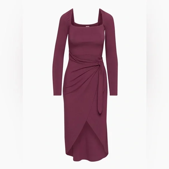 chinese dress ladies Aritzia Wilfred Long Sleeve Knit Sweater Dress Taupe Brown  Mkare Commerce